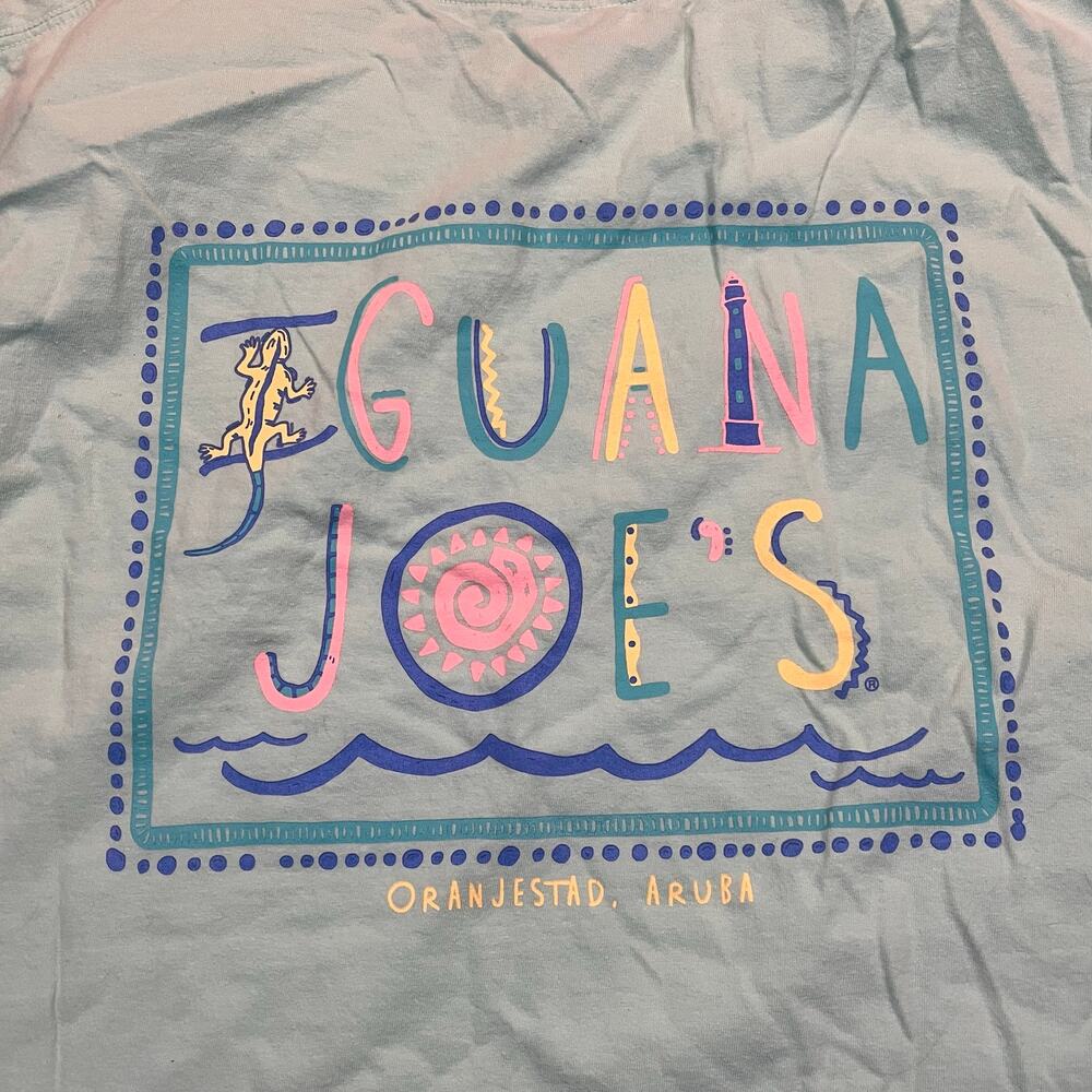 Iguana Joe’s Oranjestad Aruba Men Large Mint Green Short‎ Sleeve Destination
